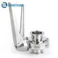 High Quality food grade Sanitary Stainless Steel Butterfly Valve with Multi-Position handle